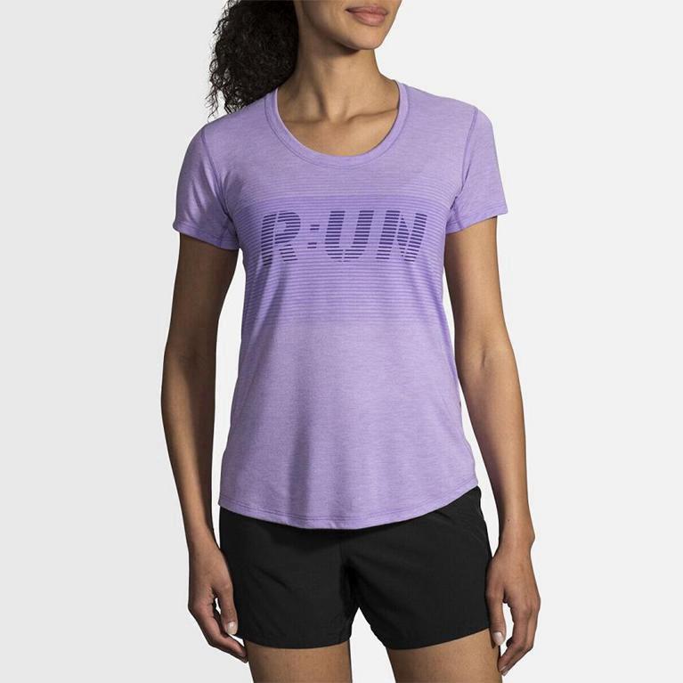 Brooks Distance Graphic Regata De Corrida Mulher Roxo (24087DJTB)